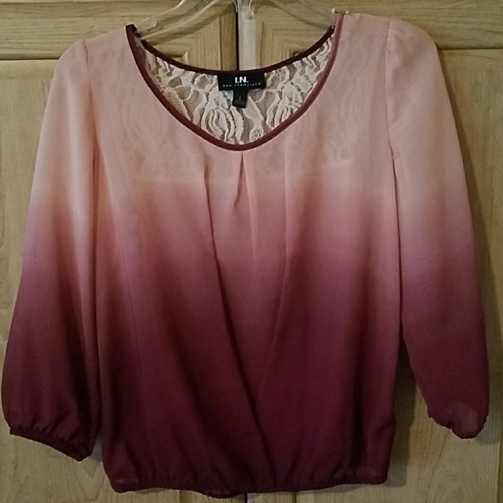 Cute sheer top wirh lace back